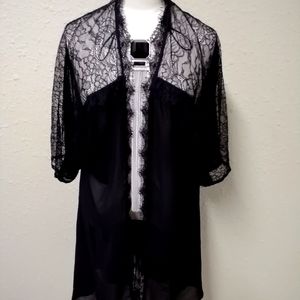 Black lace kimono/coverup